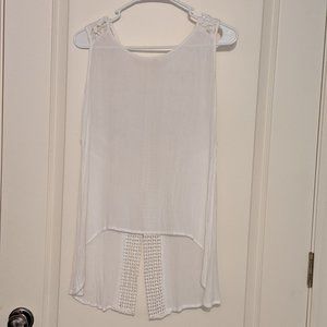 White Flowy Detailed Top